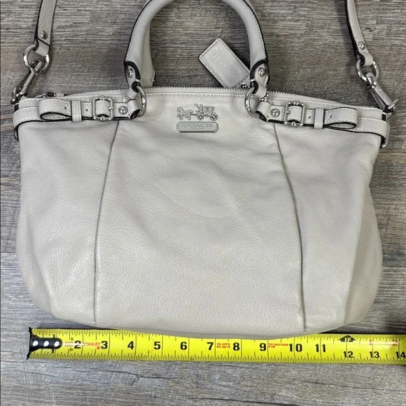 Coach Madison Leather Lindsey Satchel — Pebbled Dove Gray (Style G1120-18609)